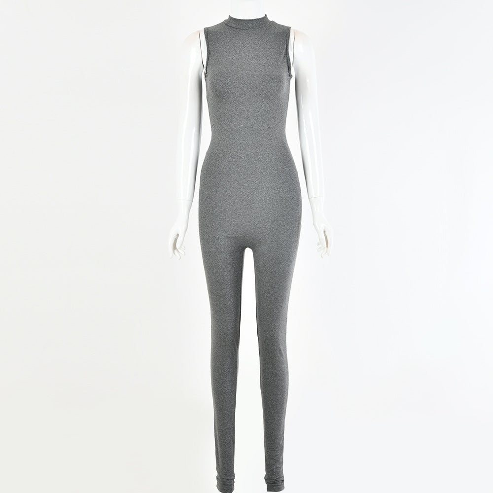 Round Neck Stitching Jumpsuit Women – Stil trifft auf Komfort